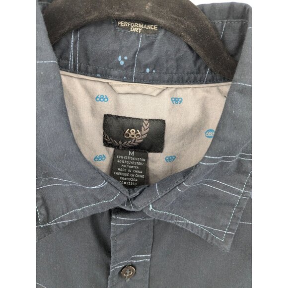 686 Performance Dry Shirt Men Size M Button Up Abstract Print Outdoor Streetwear - Picture 8 of 12